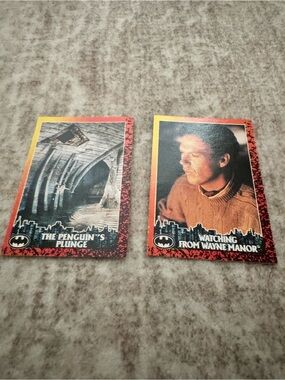 Batman-Themed Kids Trading Card Pair - Red and Yellow Borders